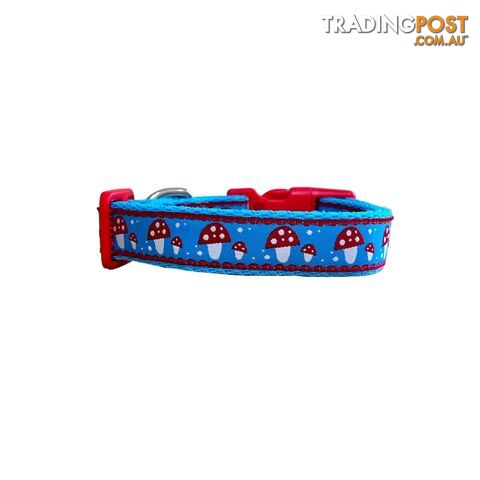 Toadstool Dog Collar / Mushroom - Hand Made by The Bark Side - TBSTOADSML