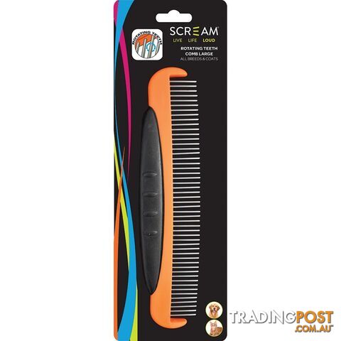 Scream ROTATING TEETH COMB Loud Orange - Large 18cm - PPP-35-SG03752-LOR