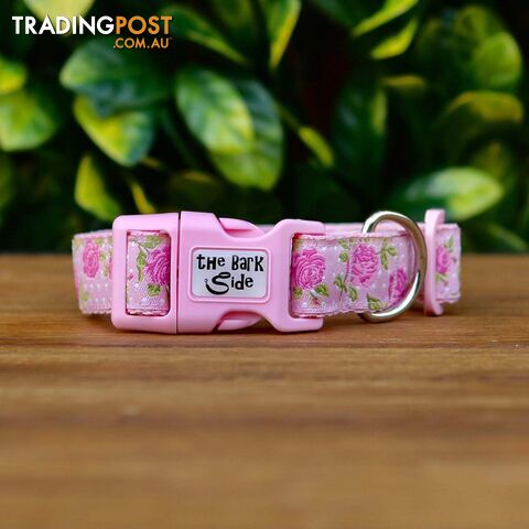 Rose Dog Collar - Hand Made by The Bark Side - TBSROSXSPNK - photo 5 of 10