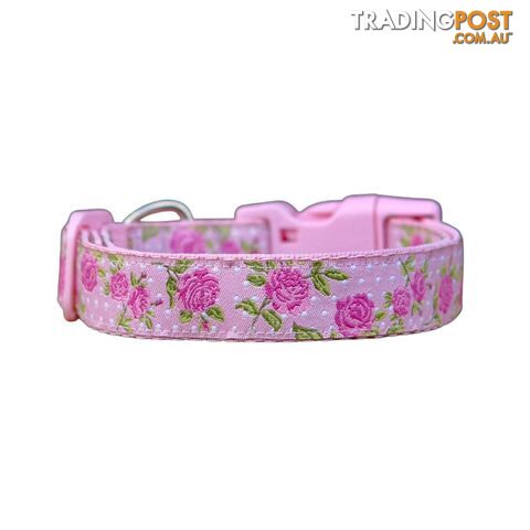 Rose Dog Collar - Hand Made by The Bark Side - TBSROSXSPNK - photo 3 of 10