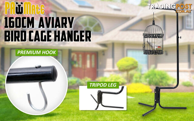 Bird Cage Hanger Stand Parrot Aviary SOLO 160cm - V274-PET-B9-170