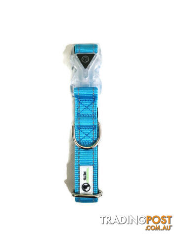 Dog Collar LED Flashing Light Buckle, Reflective Stitching - Moondidley Pets - MDPCOLLEDMLB - photo 5 of 7