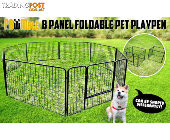 Paw Mate Pet Playpen Heavy Duty 8 Panel Foldable Dog Exercise Enclosure Fence Cage - V274-PET-PP32S