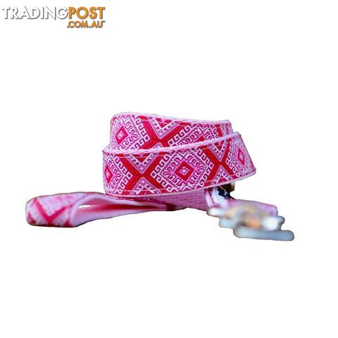 Aztec Dog Lead Leash: Pink Blue - Hand Made by The Bark Side -...
