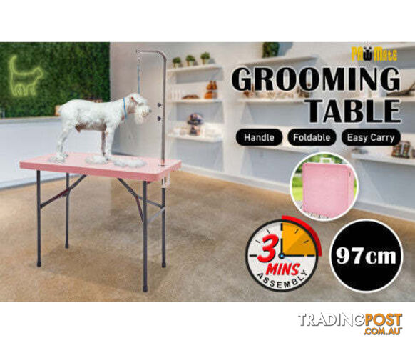 Paw Mat Dog or Cat Pet Grooming Salon Table Foldable and Adjustable - V274-PET-PGT97-WH