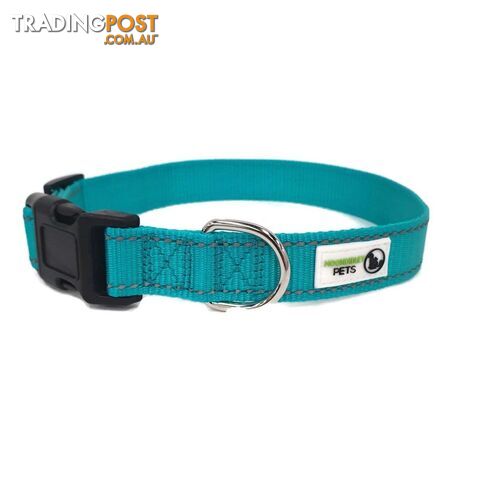 Nylon w/Reflective Stitching Dog Collar - Moondidley Pets - MDPCOLREFXLPNK