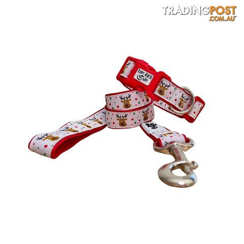 Christmas Dog Collar / Reindeer / Santa - Hand Made by The Bark Side - TBSCHRMEDREI - photo 3 of 15