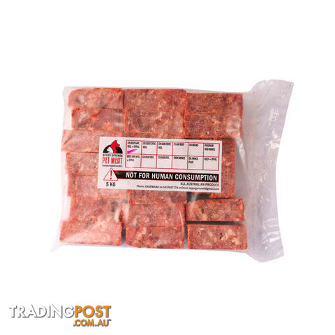 5kg PINK - BEEF CHICKEN SARDINE VEG OFFAL OLIVE OIL - Berry Springs Pet Mea -...