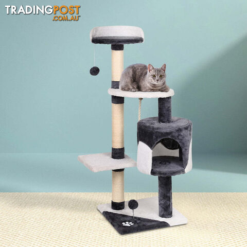 i.Pet Cat Tree 112cm Tower Scratching Post Scratcher Wood Condo House Furniture - PET-CAT-14711-GR