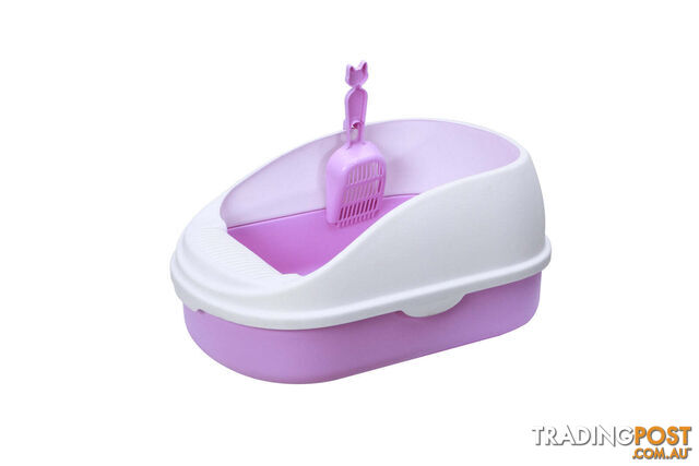 YES4PETS Medium Portable Cat Toilet Litter Box Tray with Scoop Purple -...