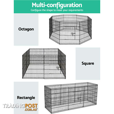 i.Pet 30" 8 Panel Dog Playpen Pet Fence Exercise Cage Enclosure Play Pen -...