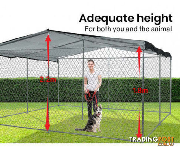 Dog Enclosure Pet Outdoor Playpen Wire Cage Fence with Cover Shade - V219-PETDGENTPA338-38K