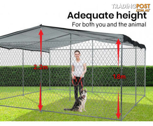 Dog Enclosure Pet Outdoor Playpen Wire Cage Fence with Cover Shade - V219-PETDGENTPA338-38K