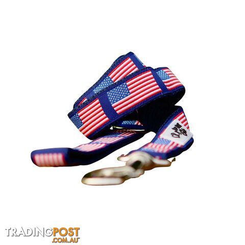 American Flag Dog Lead / Leash - Hand Made by The Bark Side - TBSLDAMF201.5