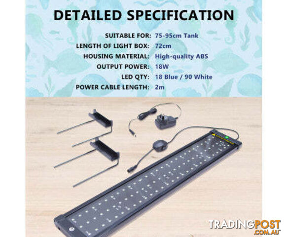 Dynamic Power 2 Set 18W Aquarium Blue White LED Light for Tank 75-95cm - V274-AQ-LED80-18W-X2