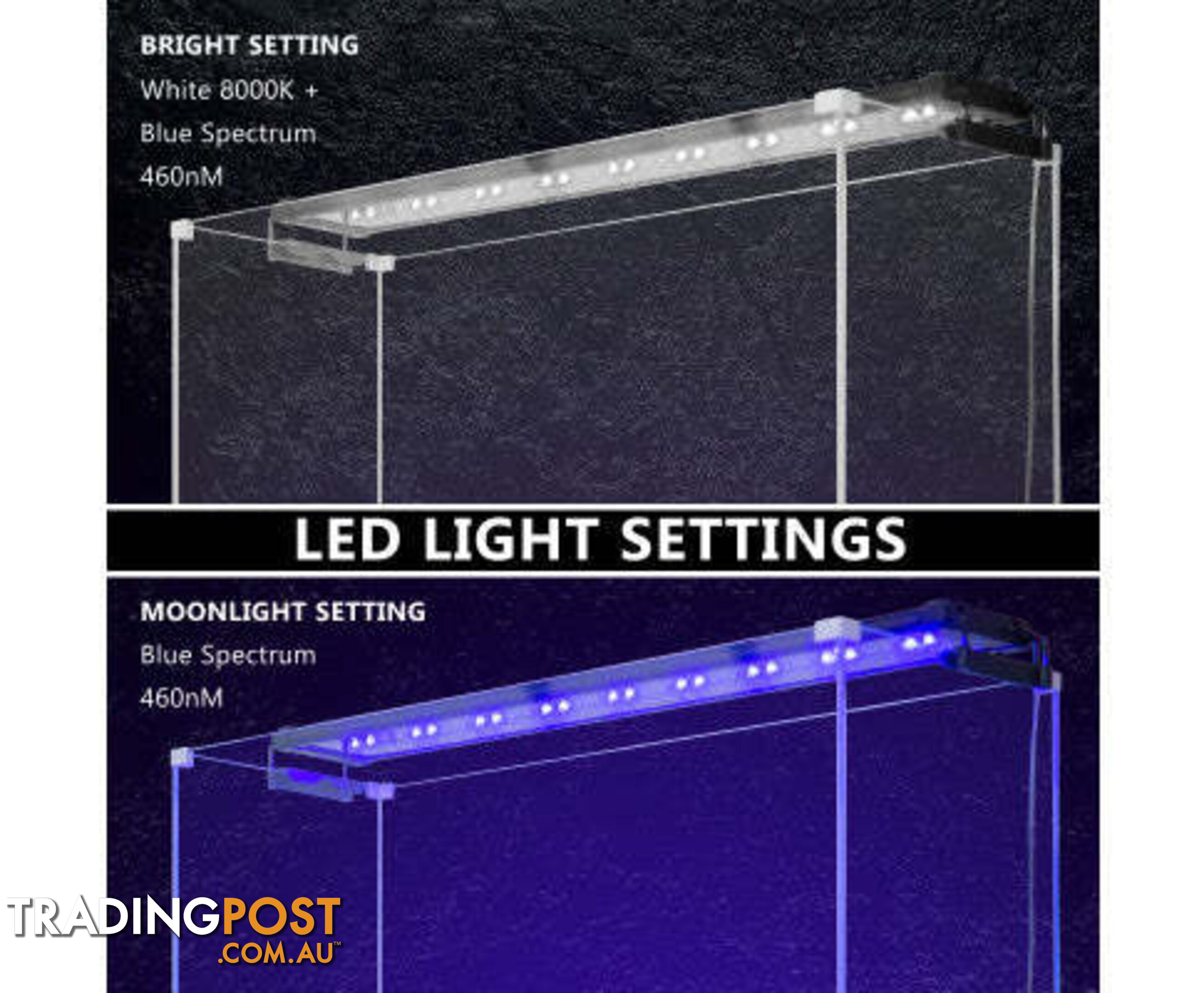 Dynamic Power 2 Set 18W Aquarium Blue White LED Light for Tank 75-95cm - V274-AQ-LED80-18W-X2