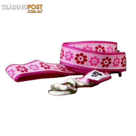 Pink Flower Dog Lead / Leash - Hand Made by The Bark Side - TBSLDPFL201.2