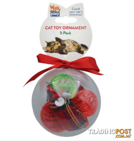 Christmas Cat Toy Ornament 5 Pack - Kitty Play - PPP-91-KPO04413