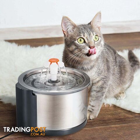YES4PETS Automatic Electric Pet Water Fountain Dog Cat Stainless Steel Feeder...