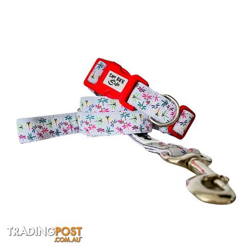 Dragonflies Dog Collar - Hand Made by The Bark Side - TBSDRAMEDTEA