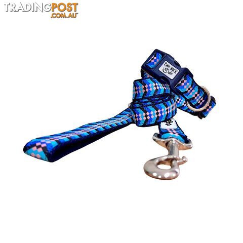 Diamond Chevron - Pink Blue: Dog Lead / Leash - Hand Made by The Bark Side - TBSLDDIADPNK251.8 - photo 3 of 8