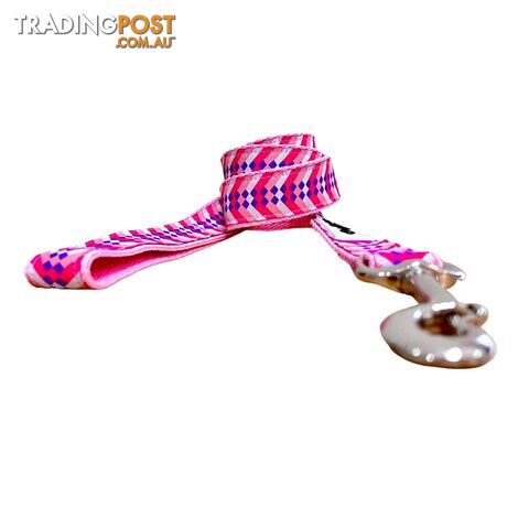 Diamond Chevron - Pink Blue: Dog Lead / Leash - Hand Made by The Bark Side - TBSLDDIADPNK251.8 - photo 2 of 8