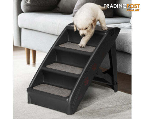 i.Pet Dog Ramp For Bed Sofa Car Pet Steps Stairs Ladder Indoor Foldable Portable - FDR-D-433-BK