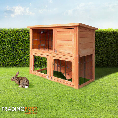 i.Pet Chicken Coop 88cm x 40cm x 76cm Rabbit Hutch Large House Run Wooden Cage Outdoor - PET-GT-WOOD-R8078