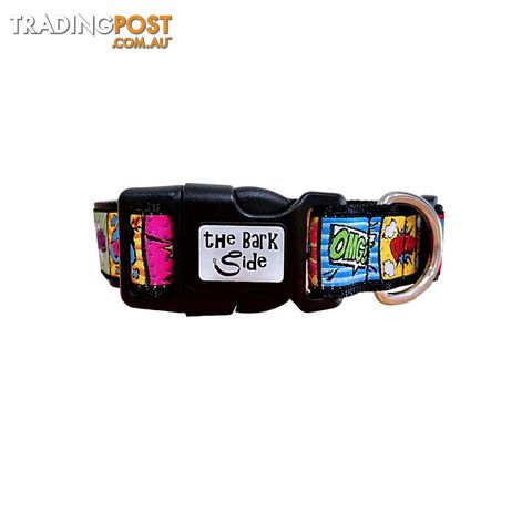 Comic Mania Dog Collar - Hand Made by The Bark Side - TBSCOMMEDBLU - photo 5 of 10
