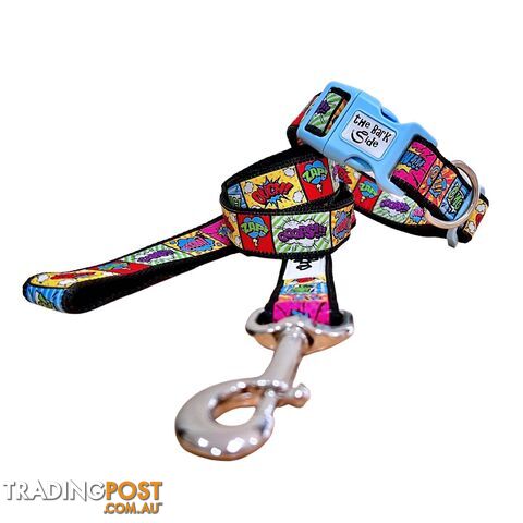 Comic Mania Dog Collar - Hand Made by The Bark Side - TBSCOMMEDBLU - photo 3 of 10
