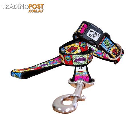 Comic Mania Dog Collar - Hand Made by The Bark Side - TBSCOMMEDBLU - photo 4 of 10