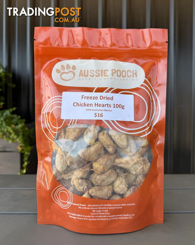 Freeze Dried Chicken Hearts 100g - Aussie Pooch