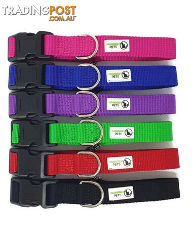 100% Pure Bamboo Fibre Dog Collar Plastic Buckle - Moondidley Pets - MDPCOLBAMLBLK