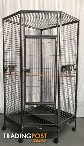 YES4PETS 162cm Large Corner Bird Cage Pet Parrot Aviary Perch Castor Wheel -...