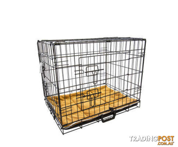 Paw Mate Wire Dog Cage Foldable Crate Kennel with Tray + Cushion Mat Combo - V274-PET-WCCU48-BE