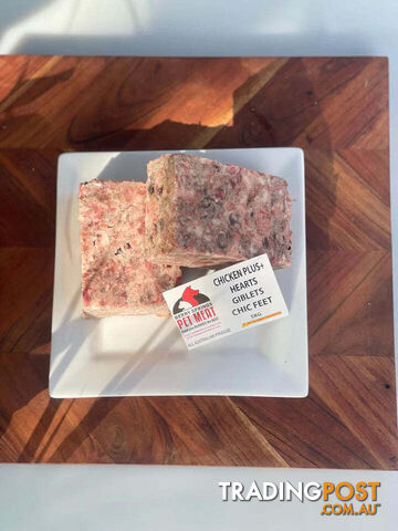 5kg BLUE CHICKEN FEET CHICKEN GIBLETS CHICKEN HEARTS - Berry Springs Pet Meat -...