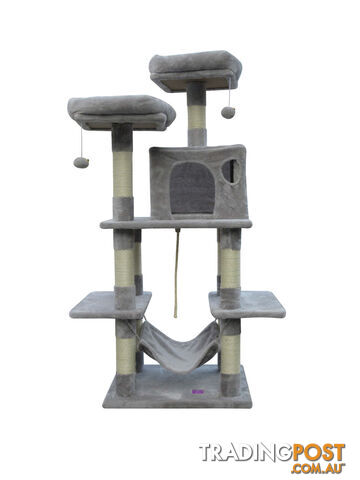 YES4PETS 145 cm Cat Scratching Post Tree Scratcher Pole-Little Grey -...