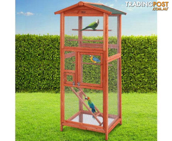 i.Pet Bird Cage Wooden Pet Cages Aviary Large Carrier Travel Canary Cockatoo Parrot XL - PET-GT-BIRD-WBC02