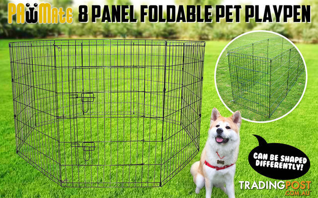 Pet Playpen Foldable Dog Cage 8 Panel 24in - V274-PET-PP24
