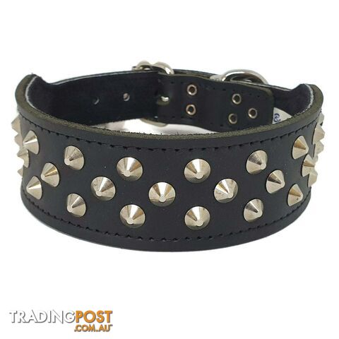 Staffy Leather Studded Dog Collar - Beau Pets - JPP-10142-BLK