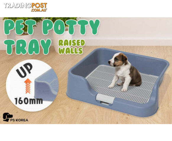 PS KOREA Dog Potty Tray Training Toilet with Raised Walls - V274-PET-POTT1-WN