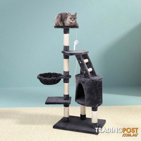 i.Pet Cat Tree 120cm Tower Scratching Post Scratcher Wood Condo House Bed Toys - PET-CAT-402-GR