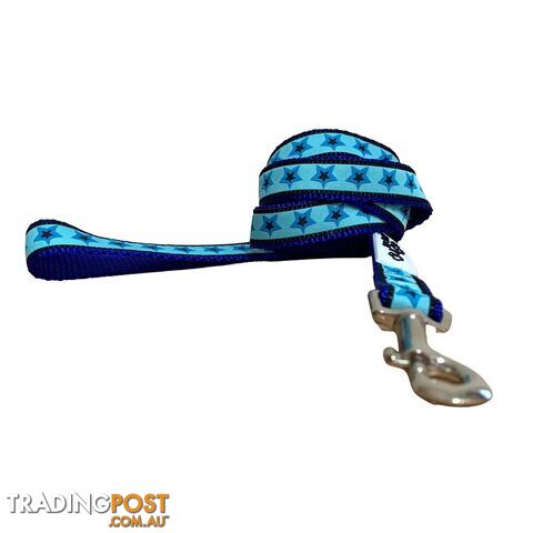 Stars Dog Lead / Leash - Hand Made by The Bark Side - TBSLDSTRBLU201.5