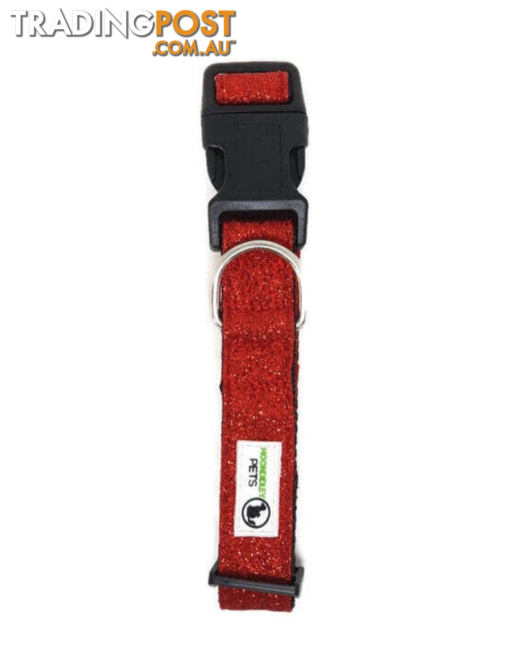 Bling Glitter Overlay Nylon Collar - Breakaway Buckle - Moondidley Pets - MDPCOLBLIXLRED