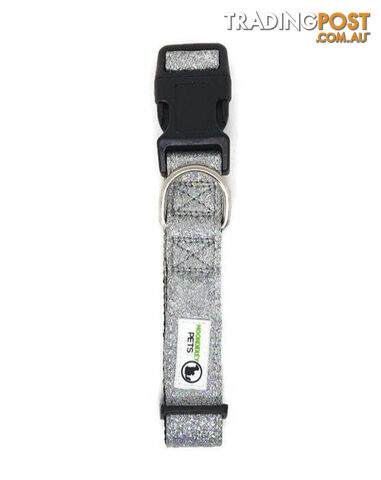 Bling Glitter Overlay Nylon Collar - Breakaway Buckle - Moondidley Pets - MDPCOLBLIXLRED