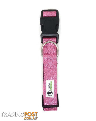 Bling Glitter Overlay Nylon Collar - Breakaway Buckle - Moondidley Pets - MDPCOLBLIXLRED