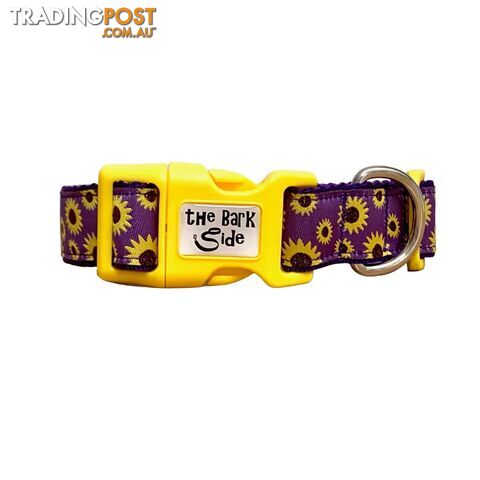 Sunflower Dog Collar - Hand Made by The Bark Side - TBSSUNXSPUR