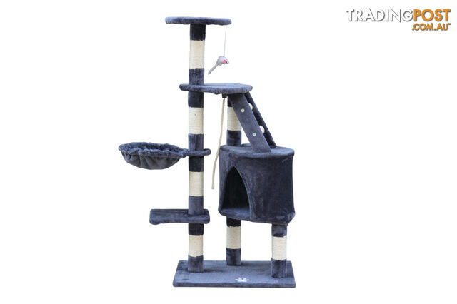 YES4PETS 120 cm Multi level Cat Kitten Scratching Post Tree-Grey -...