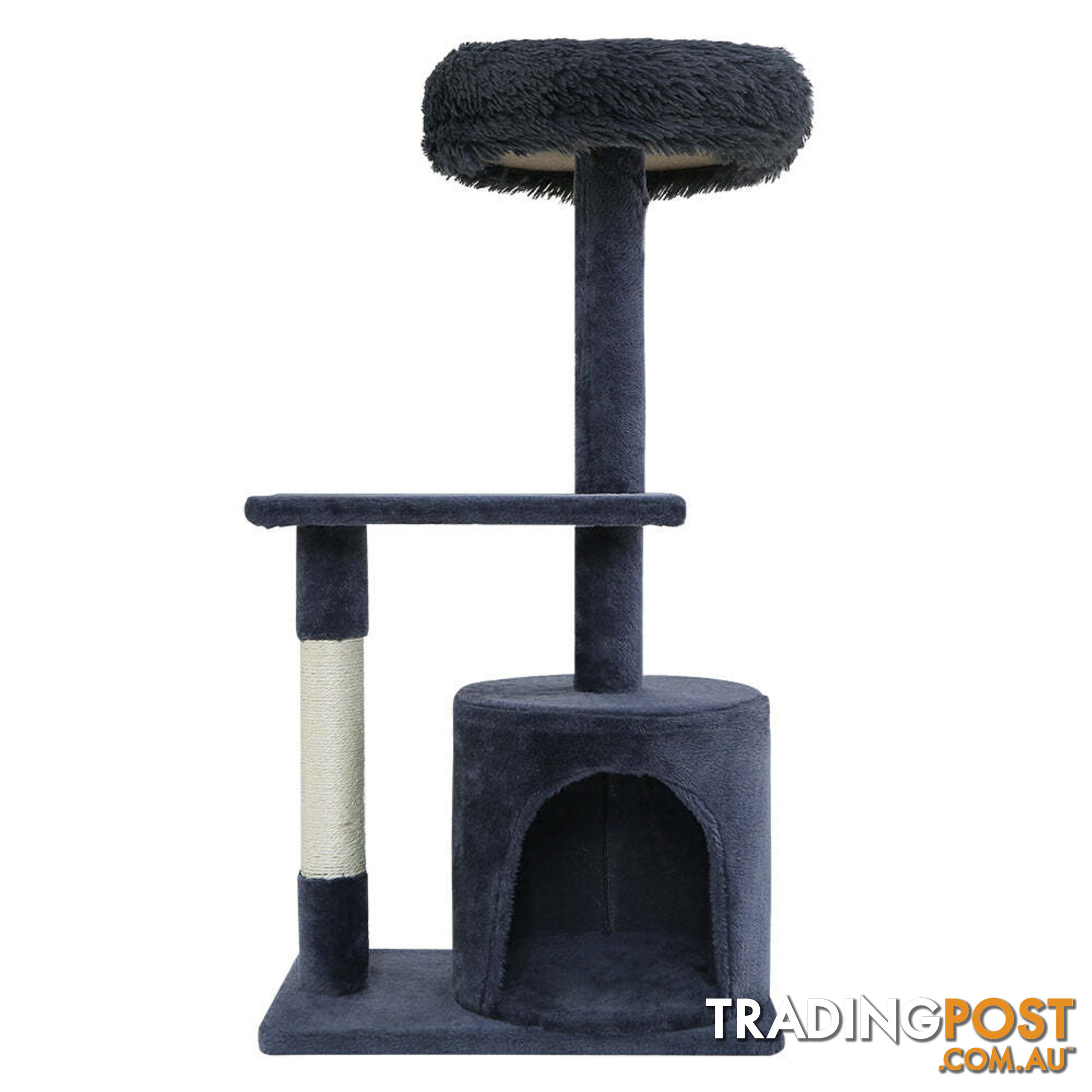 i.Pet Cat Tree 94cm Scratching Post Tower Scratcher Condo House Wood Trees Grey - PET-CAT-FL015-4-GR