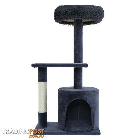 i.Pet Cat Tree 94cm Scratching Post Tower Scratcher Condo House Wood Trees Grey - PET-CAT-FL015-4-GR